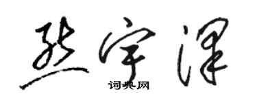 駱恆光熊宇澤草書個性簽名怎么寫