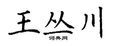 丁謙王叢川楷書個性簽名怎么寫