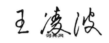 駱恆光王凌波草書個性簽名怎么寫