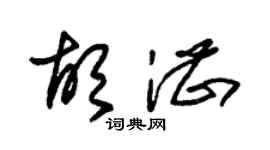 朱錫榮胡湛草書個性簽名怎么寫