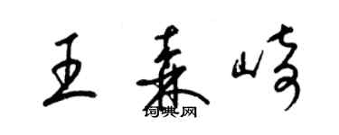 梁錦英王森崎草書個性簽名怎么寫