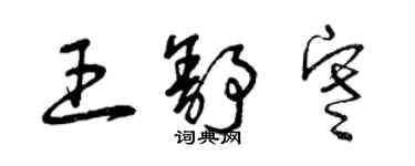 曾慶福王舒寒草書個性簽名怎么寫