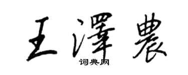 王正良王澤農行書個性簽名怎么寫