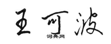 駱恆光王可波行書個性簽名怎么寫