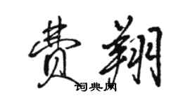 駱恆光費翔行書個性簽名怎么寫