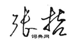 駱恆光張哲草書個性簽名怎么寫