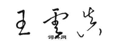 駱恆光王雲真草書個性簽名怎么寫