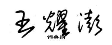 朱錫榮王耀澎草書個性簽名怎么寫