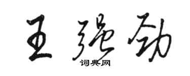 駱恆光王強勁行書個性簽名怎么寫