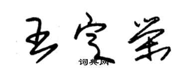 朱錫榮王定榮草書個性簽名怎么寫