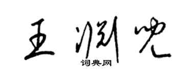 梁錦英王淵兒草書個性簽名怎么寫