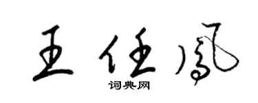梁錦英王任鳳草書個性簽名怎么寫