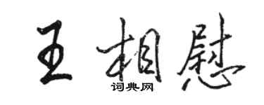 駱恆光王相慰行書個性簽名怎么寫