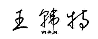 梁錦英王韓特草書個性簽名怎么寫