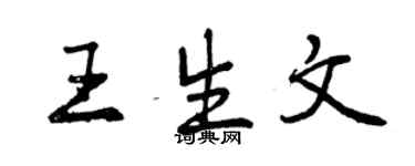 曾慶福王生文行書個性簽名怎么寫