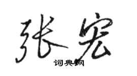 駱恆光張宏行書個性簽名怎么寫