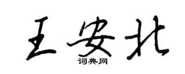王正良王安北行書個性簽名怎么寫