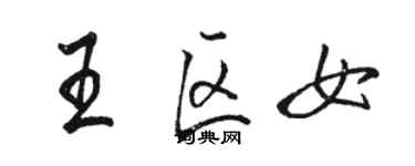 駱恆光王區女行書個性簽名怎么寫