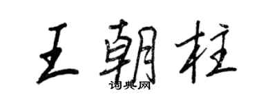 王正良王朝柱行書個性簽名怎么寫