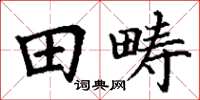 丁謙田疇楷書怎么寫