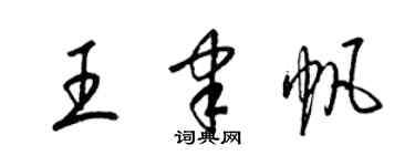 梁錦英王聿帆草書個性簽名怎么寫