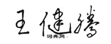 駱恆光王健騰草書個性簽名怎么寫