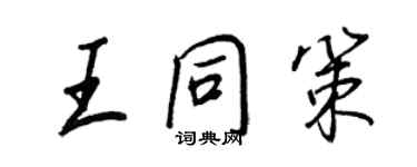 王正良王同策行書個性簽名怎么寫