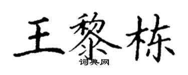 丁謙王黎棟楷書個性簽名怎么寫