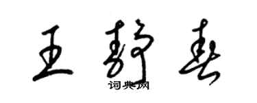 梁錦英王靜春草書個性簽名怎么寫