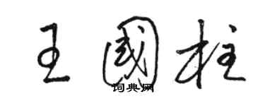 駱恆光王國柱草書個性簽名怎么寫