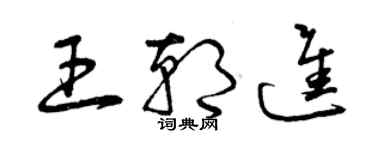 曾慶福王朝進草書個性簽名怎么寫