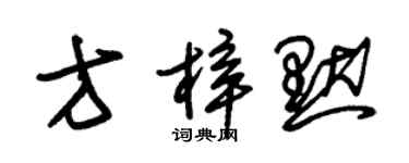 朱錫榮方梓默草書個性簽名怎么寫