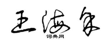 曾慶福王海余草書個性簽名怎么寫