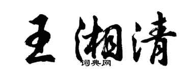 胡問遂王湘清行書個性簽名怎么寫
