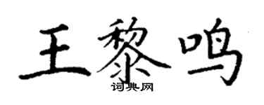 丁謙王黎鳴楷書個性簽名怎么寫
