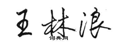 駱恆光王林浪行書個性簽名怎么寫