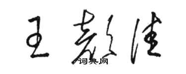 駱恆光王顏佳草書個性簽名怎么寫