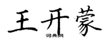 丁謙王開蒙楷書個性簽名怎么寫