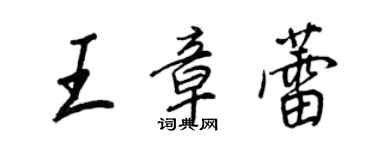 王正良王章蕾行書個性簽名怎么寫