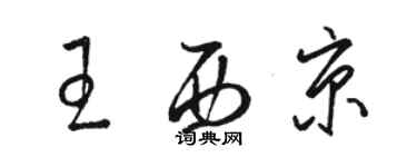 駱恆光王西京草書個性簽名怎么寫