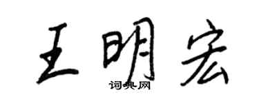 王正良王明宏行書個性簽名怎么寫