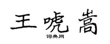 袁強王唬嵩楷書個性簽名怎么寫