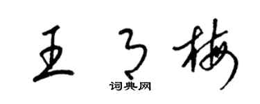 梁錦英王月梅草書個性簽名怎么寫