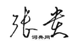 駱恆光張貴草書個性簽名怎么寫