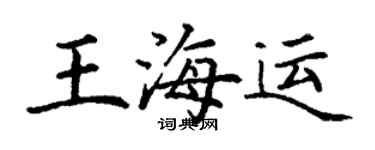 丁謙王海運楷書個性簽名怎么寫