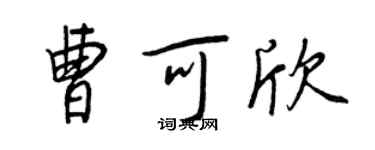 王正良曹可欣行書個性簽名怎么寫