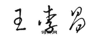 駱恆光王李昌草書個性簽名怎么寫