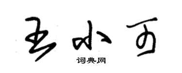 朱錫榮王小可草書個性簽名怎么寫