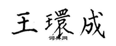何伯昌王環成楷書個性簽名怎么寫