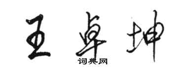 駱恆光王卓坤行書個性簽名怎么寫